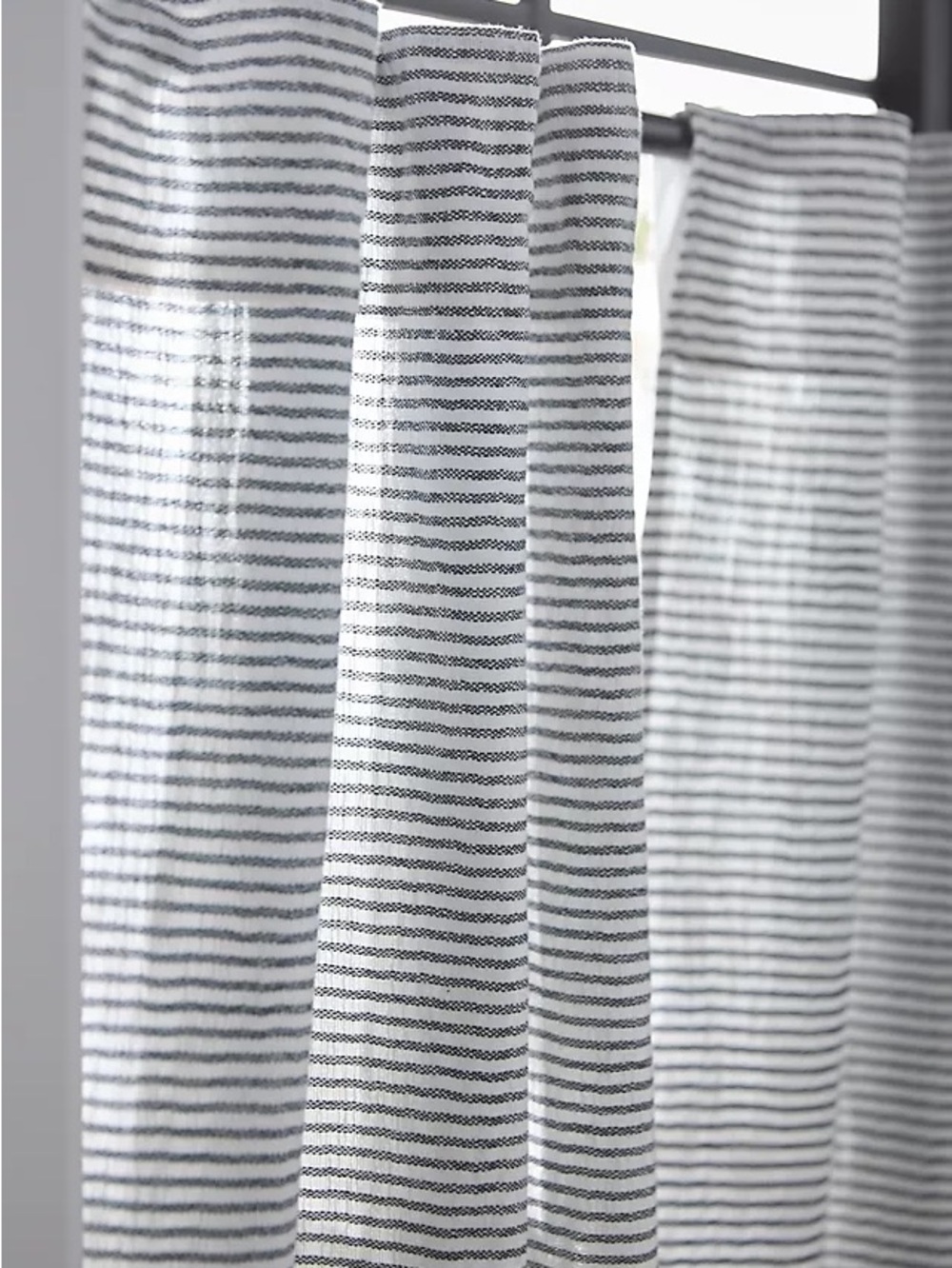 Anthropologie Striped Cotton Cafe Curtains Set of 2